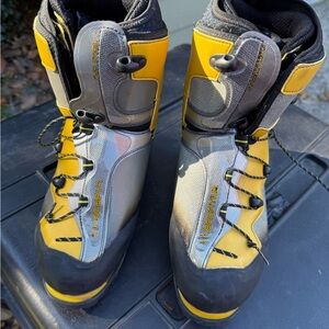 La Sportiva Yellow and Gray Climbing Boots